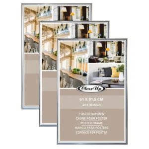 Modern Silver Poster Frames Set of 3 61 X 91.5 cm