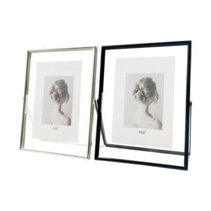 Modern Simple Silver Metal Double-sided Glass Photo Frame
