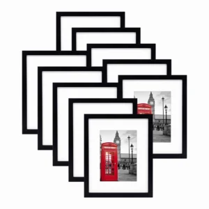 Modern Simple Wall Mounting Tabletop Display 4×6 5×7 6×8 8×10 Wooden MDF A4 Photo Picture Frame Black