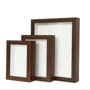 Modern Walnut Floating Frame Unique Hollow Design Wood Photo Frame for Art Prints Pictures Certificates