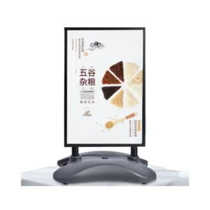 Modern Windproof PVC & Steel Poster Frame Water Filled Plug In Floor Display Stand Recyclable for Store Display
