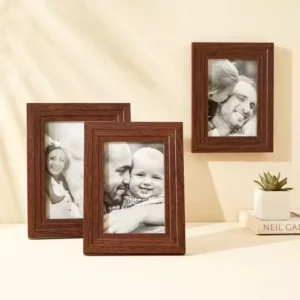 Modern Wooden Photo Frame Simple for Multi Occasion Attractive Desktop Decorative Picture for Home Office Easy Tabletop Crescent