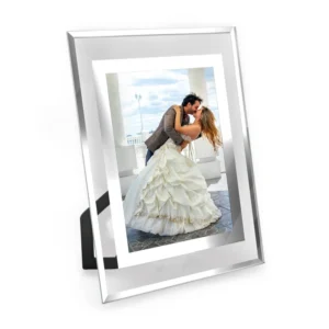 Modern clear Simple Tabletop Floating Hanging Frameless Glass Photo Picture Frame