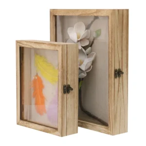 Multi function Memory case Box Deep Display Picture Wood Shadow Box Frame with Glass Window