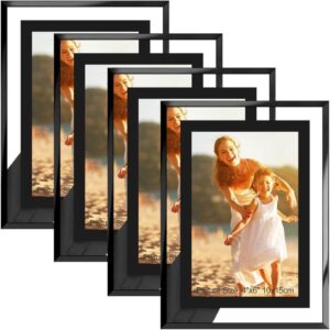 Multifunctional Transparent Mirror Frame Crystal Clear Edge Minimalist Modern Decorative Wall Mounted Photo Picture Frame