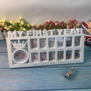 My First Year Baby Picture Frame Newborn Baby’s First Twelve Months Photo Collage 12 Month Milestone Keepsake Frame