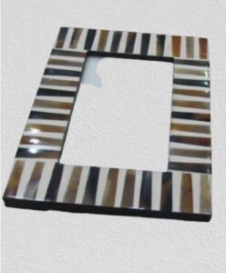 Natural Horn Inlay Vertical Handmade Mosaic Photo Frame Luxury Decorative Tabletop Home Gift By Handmade Collection