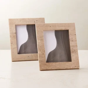 Natural Marble Frame with Brass Family Fashion Tabletop Photo Frames for Decorations Anniversaries