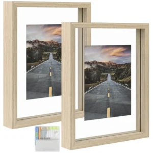 Natural Solid Wood Picture Frame Full Size Classically Styled Photo Album Accessory For Wall Display