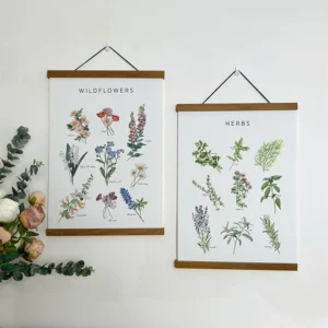 Natural Wood Photo Frame Magnetic Poster Hanger for Wall Hanging Home Room Decor Framed Wall Arts Printed Poster(only Strips)