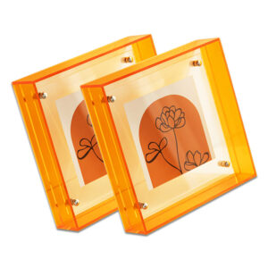 Neon Acrylic Floating Picture Frame Magnetic Photo Frame Colorful Lucite Double Sided Display Stand Available in Multiple Sizes
