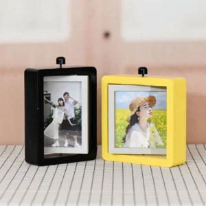 New Arrival Creative Eco Friendly Rotatable Wooden Picture Photo Frame with UV Printing for Tabletop Decoration