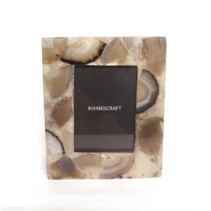New Arrival Semi Precious Agate Resin Handmade DIY Customised Durable Portable Photo Frames Home Decorative Frame