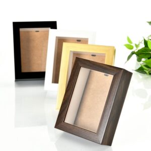 New Arrive Fashionable Colorful Craft Art 3D Frame 8” Square Wooden Shadow Box Photo Frame Custom Logo Option for Home