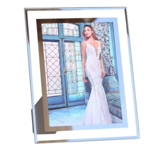 New Design Customization Tabletop Display Crystal Glass Picture Frame Hot selling Transparent Silver Glass Crystal Photo Frame