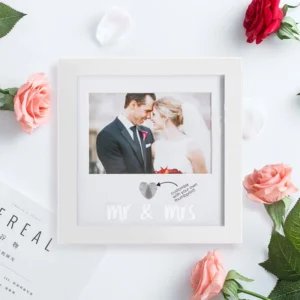 New Design Factory Wedding Picture Display Case Customized Size Simple White Wooden Photo Shadow Box Frame