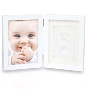 New Expectant Mothers’ Baby Hand Foot Mold Casting Kit DIY Iron Painting White Photo Frame Deep Wood Shadow Box Clay