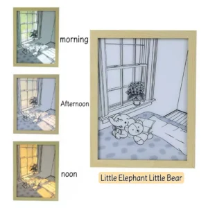 New Pop Home Decoration Tabletop Display LED Glowing Photo Frame Three Color Luminous Lighting Painting Frame
