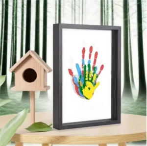 New Wood Picture Frame with DIY Painting Kit Family Newborn Handprint Kit Handmade Wooden Photo Frame Christmas Gifts