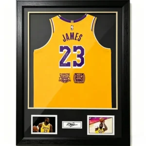 Nice Jersey Frame Display Case with Shadow Box 98% UV Protection Black Solid Wood for Football Basketball Baseball & Soccer