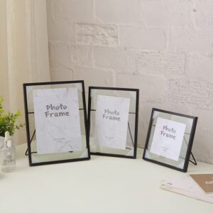 Nordic Minimalist Metal Double Sided Glass Photo Frame Tabletop Display Picture Frame Home Decor Ornament for Indoor Decoration