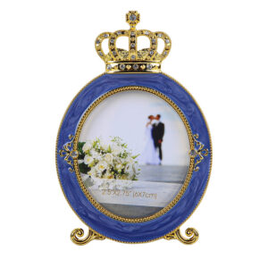 Nordic Style Eco friendly Crown Design Silver Metal DIY Mini Oval Photo Frame 6x7inch for Home Decor Newborn Souvenir Gift