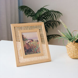 Nordic Style Rectangular Photo Frame Wall Hanging & Desktop Handmade Hand Carved Creative Decorative Ornament