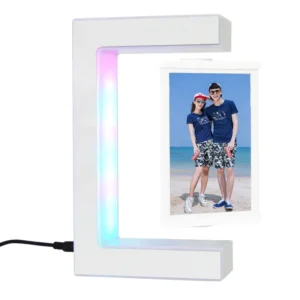 Novelty Plastic Digit Photo Frame Rectangle Magnetic Floating Photo Frame Levitating Picture Frame Led Light 3 Pictures