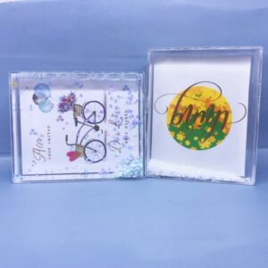 OEM Lowest Price 4.5×3.7 Inch Ps Plastic clear Glitter Floating Picture Photo Frame Liquid Filled Photo Frame for Water