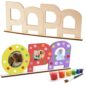 OMA OPA MAMA PAPA Kids DIY Photo Frame Family Photo Frame Father’s Day Gift Wooden Alphabet Photo Frame