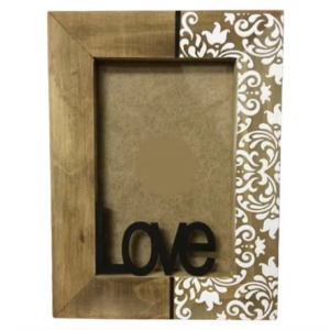 One Handed Bid Brown Lightweight Rustic Mango Wood Photo Frame with Glass Front for Tabletop or Wall Hanging Home Office Display