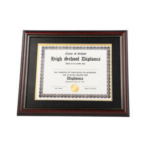 PJ Graduation Mall 8.5 X 11 Custom Mahogany Photo Frame for Certificate Diploma Eco Friendly Durable Silk Screen Printed Classic