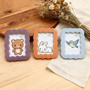 Painted Wood Tabletop Photo Frame FOR kids Desk Decoration