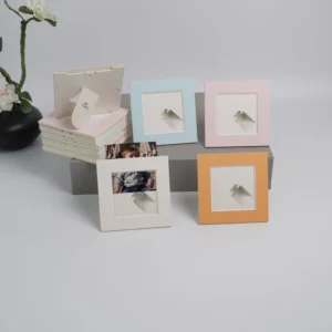 Paper UV Printed Adjustable Photo Frame with Stand Creative Cutout Design Minimalist Elegant Tabletop Home Decor