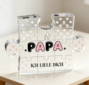 Personalized Acrylic Puzzle Photo Frame Ornament Clear Acrylic Desktop Decor for Home Office Anniversary Presents