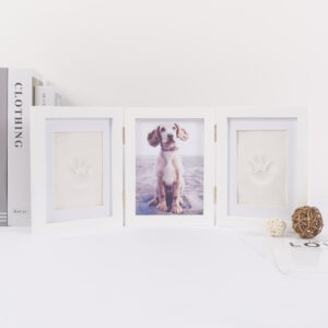 Pet & Child Commemorative Paw Print Photo Frame with Painting Surface Waterproof Wood DIY Gift