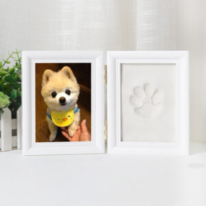 Pet Dog Paw Print Hand and Foot Inkpad Souvenir Fashionable Painting Solid Wood Photo Frame Set DIY
