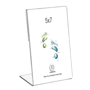 Photo Booth Frames 5×7 Inch Clear Plastic Display Slanted Back Vertical Standing Picture or Display Sign Holder with