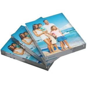 Photo Display Stands Magnetic Floating Picture Frames 5 x 7 Inch Acrylic Block Frame