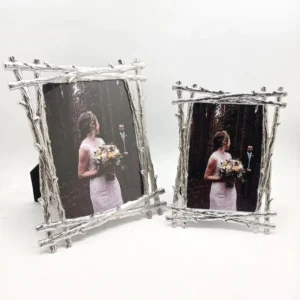 Photo Frame Custom Light Luxury Creative Silver Branch Photo Frame 6/7 Inch High-end Wedding Holiday Gifts