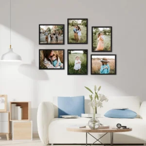 Picture Frame 3.5*5″ 4*6″ 5*7″ 6*8″ 8*10″ A3 A4 MDF Frame Wall Photo Frame Set Modern UV Printing 5 Piece Foldable