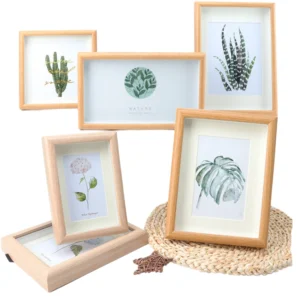 Picture Frame Custom Double Sided Clear MDF 8″ Photo Frame Durable UV Printing Modern DIY Specimen Wooden Tabletop