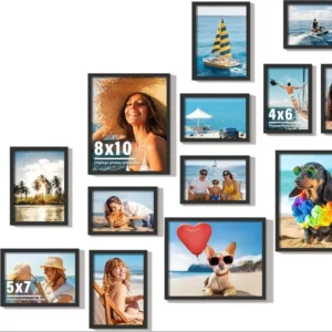 Picture Frame Wall Photo Frame 4*6″ 5*7″ 6*8″ 8*10″ A3 A4 Wood Set Modern Vertical Durable Wall Hanging Tabletop Use Living Room