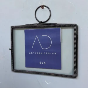 Picture frame wall hanging decorative photo frame brass and glass with brass finish