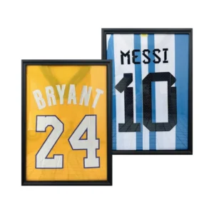 Pine Wood Eco friendly UV Printing Rectangular Shadow Box Sports Jersey Display Frame for Hockey Soccer Basketball Baseball