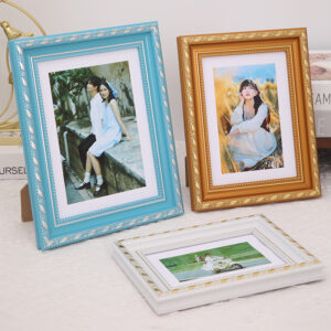 Plastic Photo Frame 6×8″ A4 Size European Style Classical Gold Eco Friendly Wedding Wall Hanging Decorative