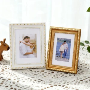 Plastic Photo Frames 4×6″ 5×7″ 8×10″ A4 Size Antique Brushed Gold Eco Friendly Luxurious Decorative Frames for Home