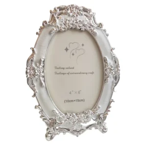 Plastic Photos Frame 4*6 5*7 Oval Rose Picture Frame Display Silver Gold European Style Wedding
