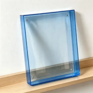 Polished Acrylic Floating Photo Frame Magnetic Double Panel Frame for Gift and Home Ornament