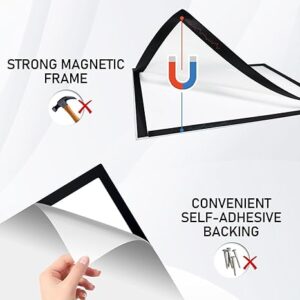 Portable Self Adhesive Magnetic Gift & Grocery PVC Waterproof Plastic Poster Frame and Sign Holder